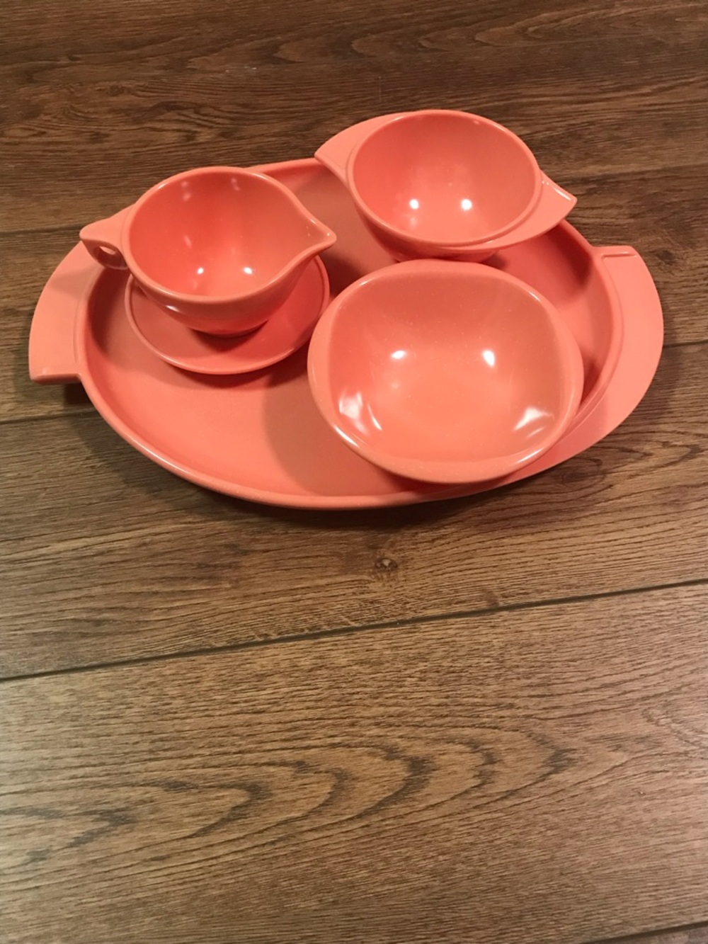 Boonton NJ Pink Speckled Serving Set